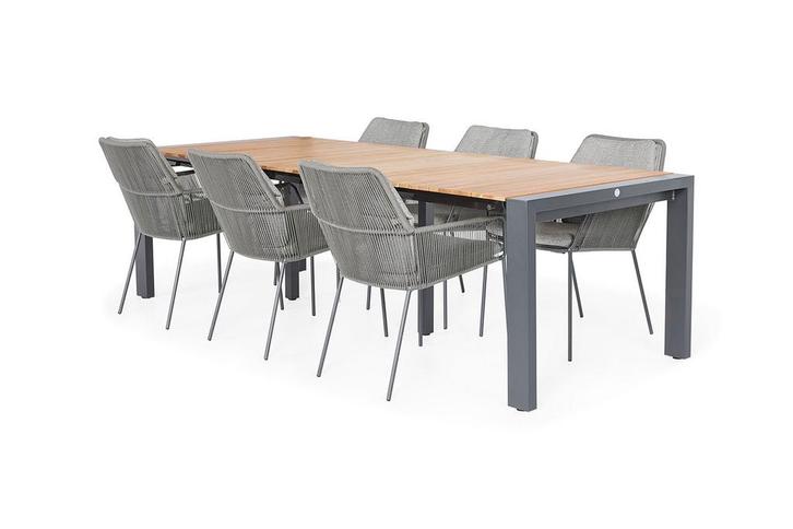 Suns Punta 6-persoons dining set met uitschuifbare Rialto, Tuin en Terras, Tuinsets en Loungesets