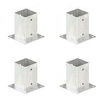 vidaXL Ancres de poteau 4 pcs Métal galvanisé 91 mm