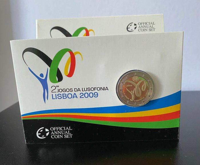 Portugal. 2 Euro 2009 Lusofonia (2 coins) Proof + BU, Postzegels en Munten, Munten | Europa | Euromunten