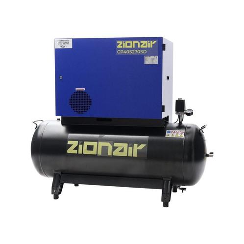 Compressor gedempt 4kW 400V 11 bar 270L tank ster-driehoek, Doe-het-zelf en Bouw, Gereedschap | Lasapparaten, Ophalen of Verzenden