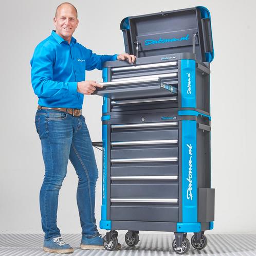 Datona Gevulde gereedschapswagen met topkist L - Premium, Doe-het-zelf en Bouw, Gereedschapskisten, Ophalen of Verzenden