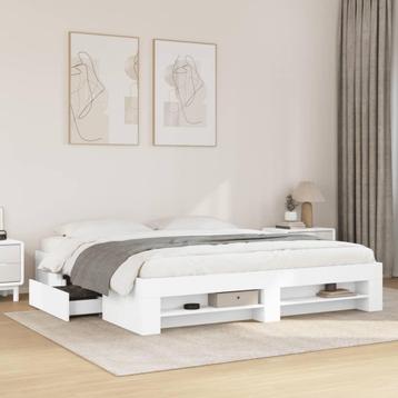 vidaXL Bedframe zonder matras 180x200 cm spaanplaat wit, Huis en Inrichting, Slaapkamer | Bedden, Verzenden, Nieuw