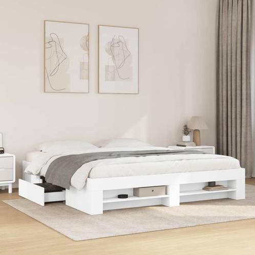 vidaXL Bedframe zonder matras 180x200 cm spaanplaat wit, Huis en Inrichting, Slaapkamer | Bedden, Nieuw, Verzenden