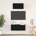 vidaXL Tv-meubelset Wandgemonteerd 2 pcs Zwart eiken Bewerkt, Huis en Inrichting, Kasten |Televisiemeubels, Verzenden, Nieuw