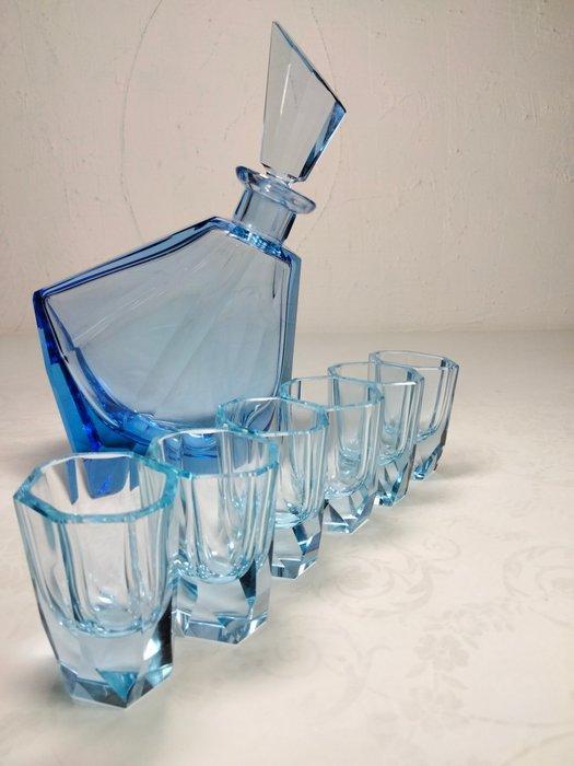 Moser - Service à liqueur pour 6 personnes (7) - Verre, Antiek en Kunst, Antiek | Glaswerk en Kristal