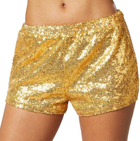 2dekans | Dressforfun Pailletten-short goud L -, Kleding | Dames, Broeken en Pantalons, Ophalen of Verzenden