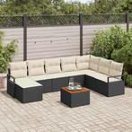 vidaXL Tuinbank Set 9 pcs Zwart en wit, Tuin en Terras, Verzenden, Nieuw