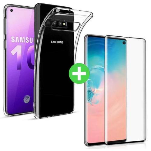 Samsung Galaxy S10 Transparant TPU Hoesje + Screen Protector, Telecommunicatie, Mobiele telefoons | Hoesjes en Screenprotectors | Overige merken