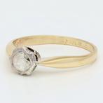 Ring - 14 karaat Geel goud, Witgoud Diamant (Natuurlijk) -, Handtassen en Accessoires, Ringen, Nieuw