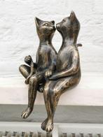 Beeldje - Cats in love - Brons, Antiek en Kunst