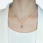 Hanger - 18 karaat Geel goud - 1.14ct. tw. Saffier - Diamant