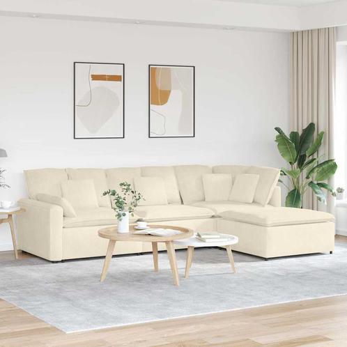 vidaXL Modulaire bank met voetenbank en kussens corduroy, Huis en Inrichting, Zetels | Voetbanken en poefs, Nieuw, Verzenden