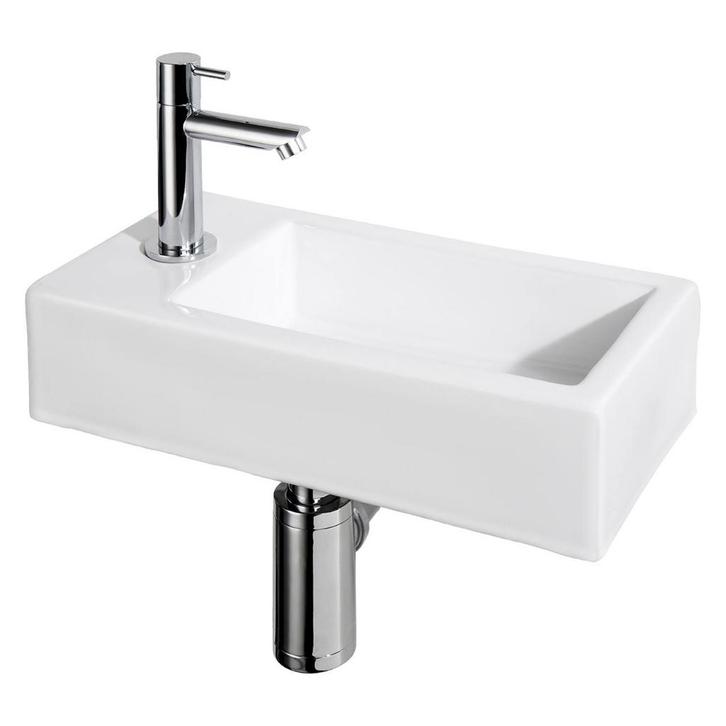 Fonteinset Differnz Helios Links 37.5x18.5x9.5 cm Keramiek, Doe-het-zelf en Bouw, Sanitair, Overige typen, Nieuw, Chroom, Ophalen of Verzenden
