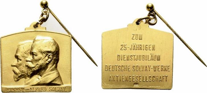 Nach 1905 duitses Reich Kaiserreich Solvay Werke Bernburg..., Postzegels en Munten, Penningen en Medailles, Verzenden