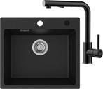 Spoelbak - Wasbak - Gootsteen - 50x45 cm - Zwart - CECIPA, Verzenden, Nieuw