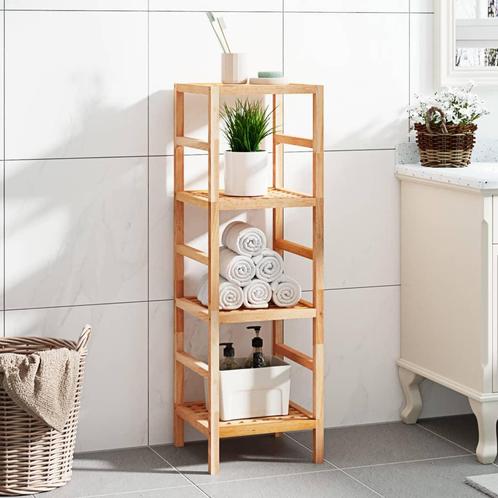 vidaXL Badkamerrek 35,5x35,5x112,5 cm massief walnotenhout, Huis en Inrichting, Kasten | Boekenkasten, Nieuw, Verzenden