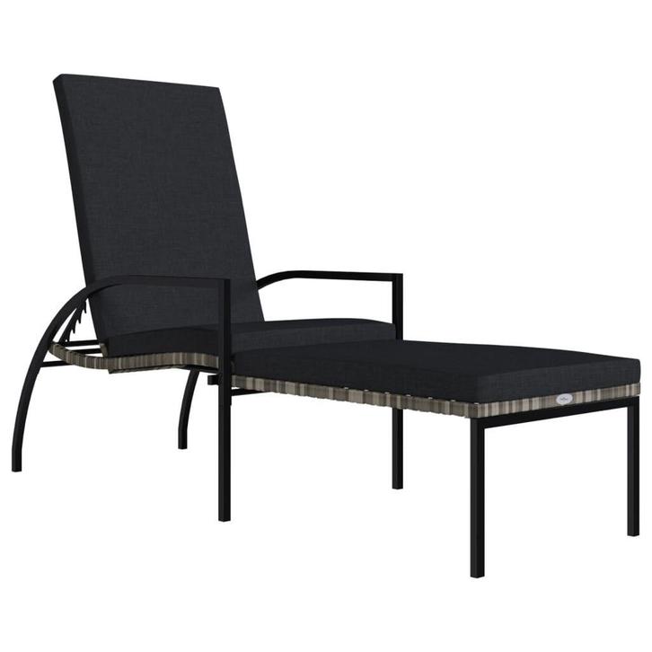 Ligbed Rattan Grijs | OP = OP | Comfortabel Relaxen!, Tuin en Terras, Ligbedden, Verstelbaar, Nieuw, Rotan, Verzenden