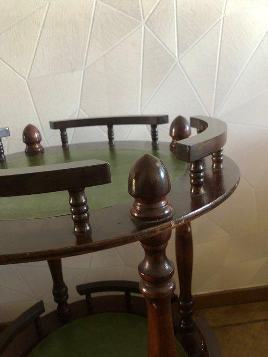 Bijzettafel - Hout, Metaal, Leder - Barwagen op wielen, Antiek en Kunst, Curiosa en Brocante