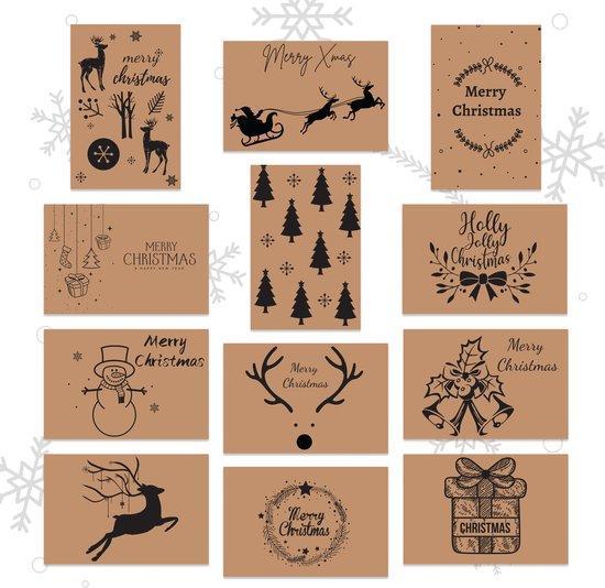 2dekans | Giftmas - Kerstkaarten - Wenskaarten - 36 stuks -, Diversen, Kerst, Ophalen of Verzenden