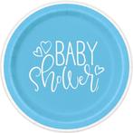 Baby Shower Borden Blauw 23cm 8st, Hobby & Loisirs créatifs, Verzenden