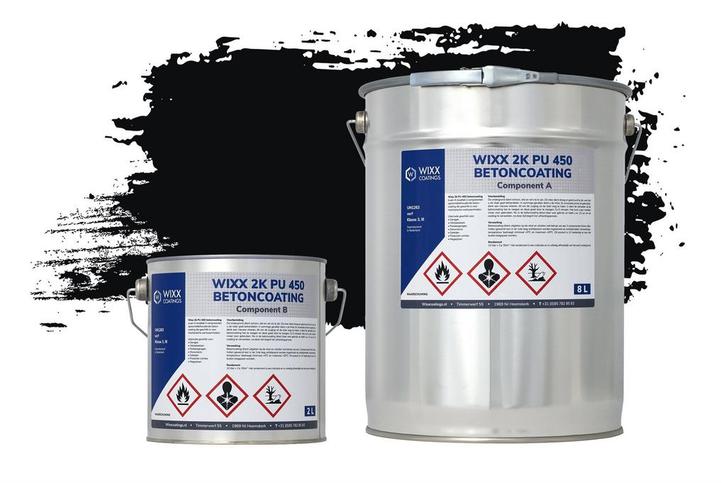 Wixx 2K PU 450 Betoncoating RAL 9005 | Gitzwart 5L, Doe-het-zelf en Bouw, Verf, Beits en Lak, Nieuw, Verzenden