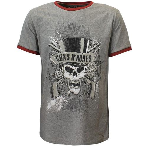 Guns N’ Roses Faded Skull Ringer T-Shirt - Officiële, Kleding | Heren, T-shirts