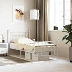 vidaXL Bedframe met hoofd- en voeteneinde metaal wit 90x200, Huis en Inrichting, Slaapkamer | Bedden, Verzenden, Nieuw