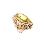 Vintage roségouden vlinderring gezet met beryl, Handtassen en Accessoires, Ringen, Gebruikt, Overige kleuren, Ophalen of Verzenden