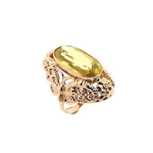 Vintage roségouden vlinderring gezet met beryl, Handtassen en Accessoires, Ringen, Dame, Met edelsteen, Overige kleuren, 17 tot 18