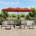 vidaXL Parasol dubbel dak 449x265 cm terracottakleurig, Tuin en Terras, Verzenden, Nieuw