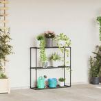 vidaXL 3-laags plantenstandaard Zwart 100 x 32 x 102 cm, Tuin en Terras, Verzenden, Nieuw