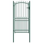 Poort met speerpunten 100x200 cm staal groen, Jardin & Terrasse, Portes de jardin, Verzenden