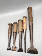 5x Vintage Japanese Chisel  NOMI Carpentry Tool - Outil