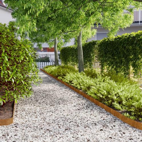 vidaXL Gazonranden 10 stuks 10x103 cm flexibel cortenstaal, Tuin en Terras, Bielzen en Borduren, Nieuw, Verzenden
