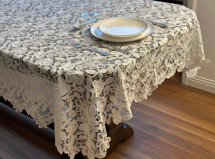 Tafelkleed - 280 cm - 130 cm - Pizzo macramé, Antiquités & Art, Tapis & Textile