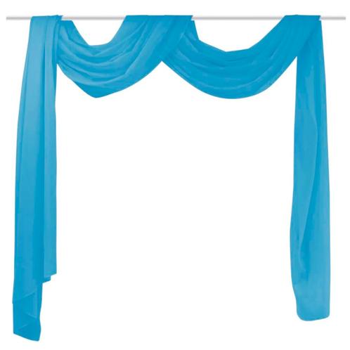 vidaXL Overgordijn doorschijnend voile 140 x 600 cm turqoise, Huis en Inrichting, Stoffering | Gordijnen en Lamellen, Nieuw, Verzenden