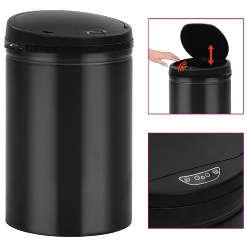 vidaXL Prullenbak met automatische sensor 30 L koolstofstaal, Huis en Inrichting, Woonaccessoires | Prullenbakken, Nieuw, Verzenden