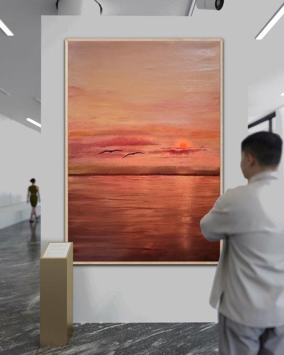 Alla Faber - Dreamscape Horizon – After the Sun XXL, Antiek en Kunst, Kunst | Schilderijen | Modern