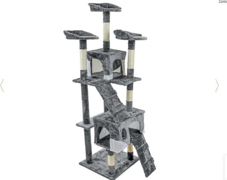 Krabpaal kattenboom XXL 170 x 49 x 49 cm grijs, Dieren en Toebehoren, Krabmeubelen, Nieuw, Ophalen of Verzenden