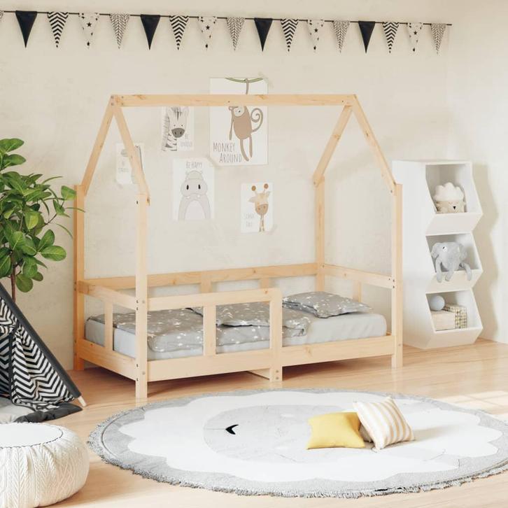 vidaXL Kinderbedframe 70x140 cm massief grenenhout, Kinderen en Baby's, Kinderkamer | Bedden, Nieuw, Verzenden
