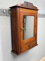 Eikenhouten wandkast met spiegeldeur - Kast - Hout, Antiek en Kunst