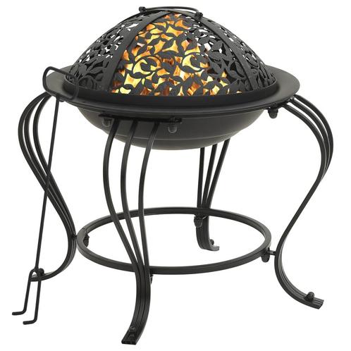 vidaXL Vuurplaats met pook 49 cm staal, Huis en Inrichting, Haarden, Nieuw, Verzenden