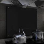 vidaXL Spatscherm keuken 70x60 cm gehard glas zwart