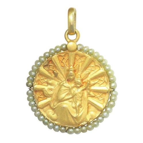 NO RESERVE PRICE - 18 carats Or jaune - Pendentif - Perle,, Handtassen en Accessoires, Antieke sieraden