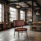 Leren fauteuil Rondo - Granada Cognac (donkercognac), Huis en Inrichting, Fauteuils, Nieuw, Ophalen of Verzenden, 50 tot 75 cm