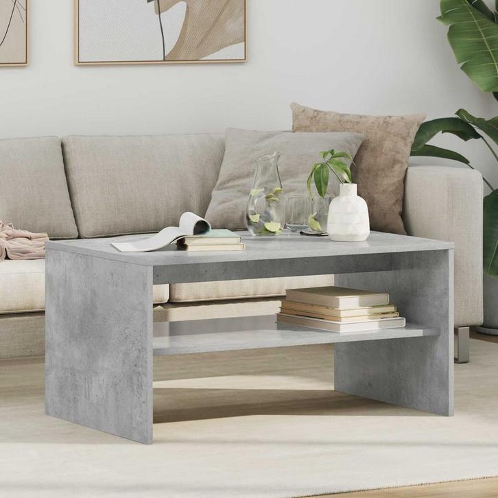 vidaXL Salontafel Beton Grijs 80 x 50 x 40 cm Bewerkt hout, Huis en Inrichting, Tafels | Salontafels, Nieuw, Verzenden