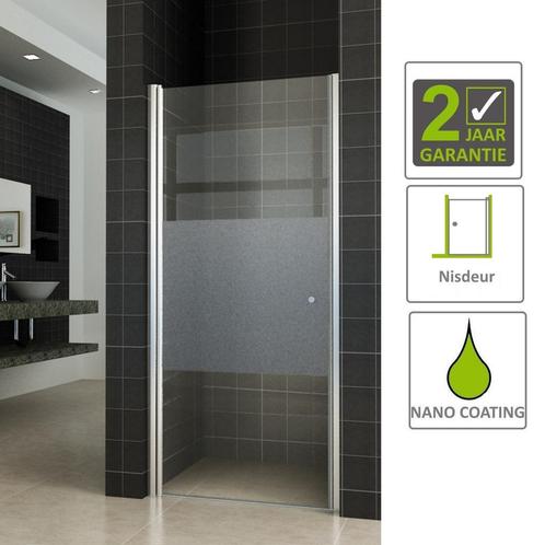 BWS Nisdeur met Middenband 80x200cm 8mm NANO Coating Links, Doe-het-zelf en Bouw, Sanitair, Douche, Nieuw, Chroom, Ophalen of Verzenden