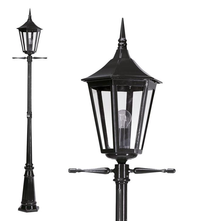 Tuinverlichting klassiek Zeist Lantaarn Zwart, Tuin en Terras, Buitenverlichting, 50 tot 250 watt, Nieuw, Aluminium, Staande lamp