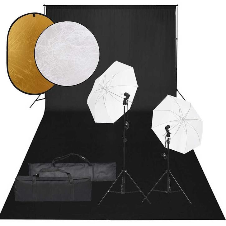 vidaXL Fotostudioset met verlichtingsset, achtergrond en, Audio, Tv en Foto, Fotografie | Fotostudio en Toebehoren, Nieuw, Verzenden