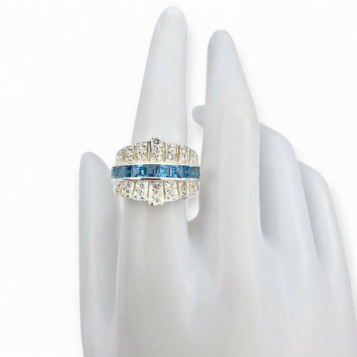 Zonder minimumprijs - Ring Zilver - Topaz (Gecertificeerd), Handtassen en Accessoires, Ringen